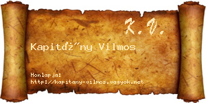 Kapitány Vilmos névjegykártya