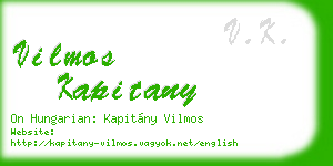 vilmos kapitany business card