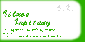 vilmos kapitany business card